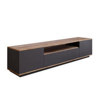 TV-MÖBEL mit 3 Türen - L180 cm - Eiche Artisan/Grau, Holz/Holzwerkstoff (44.5/44.6/180cm) - Calicosy