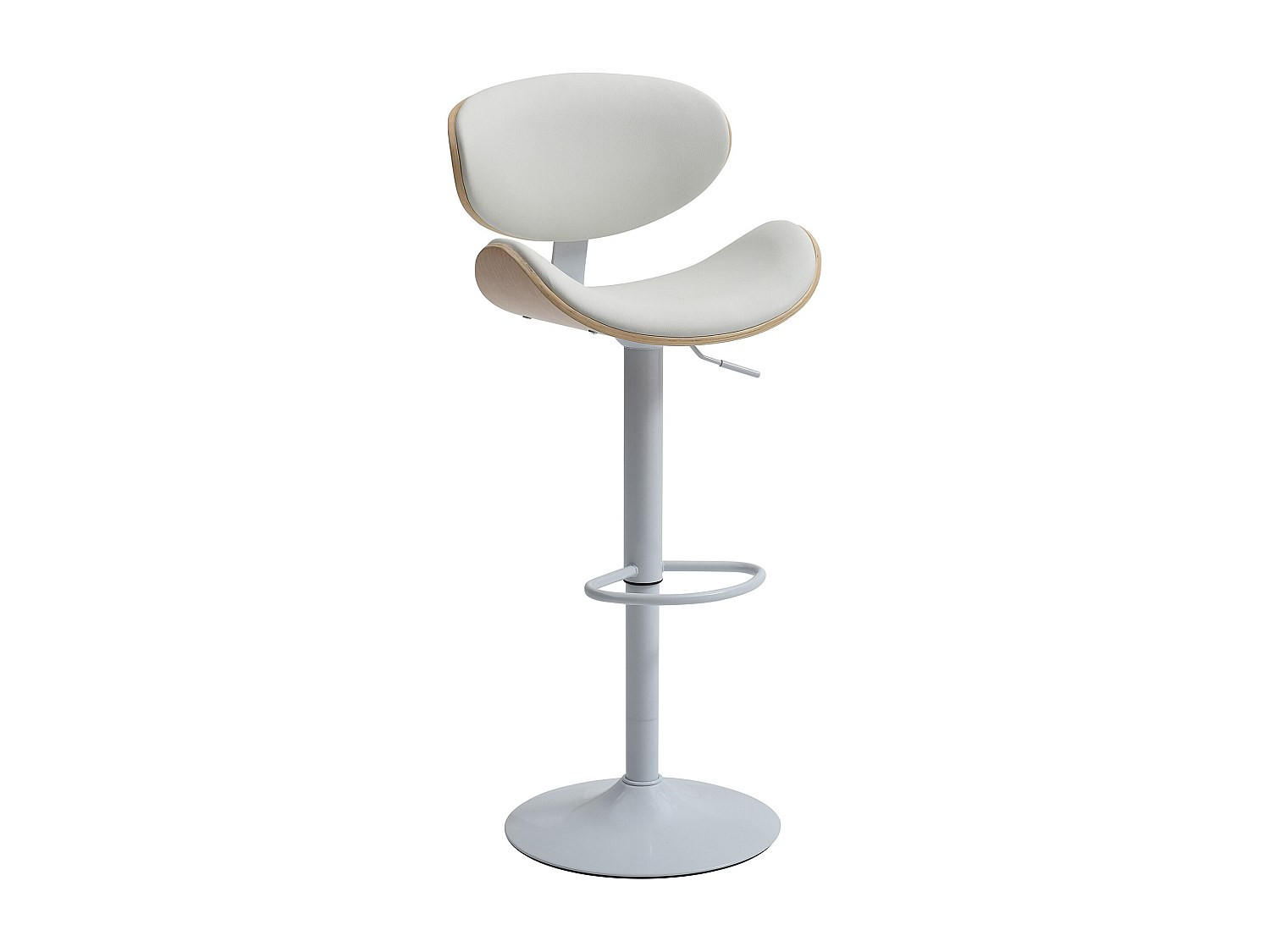 BARHOCKER - 49.5cm x 46cm - Kunstleder - naturfarben hell, weiß - MONTENEGRO - Naturfarben, Leder (49.5/111/46cm) - Vente-Unique