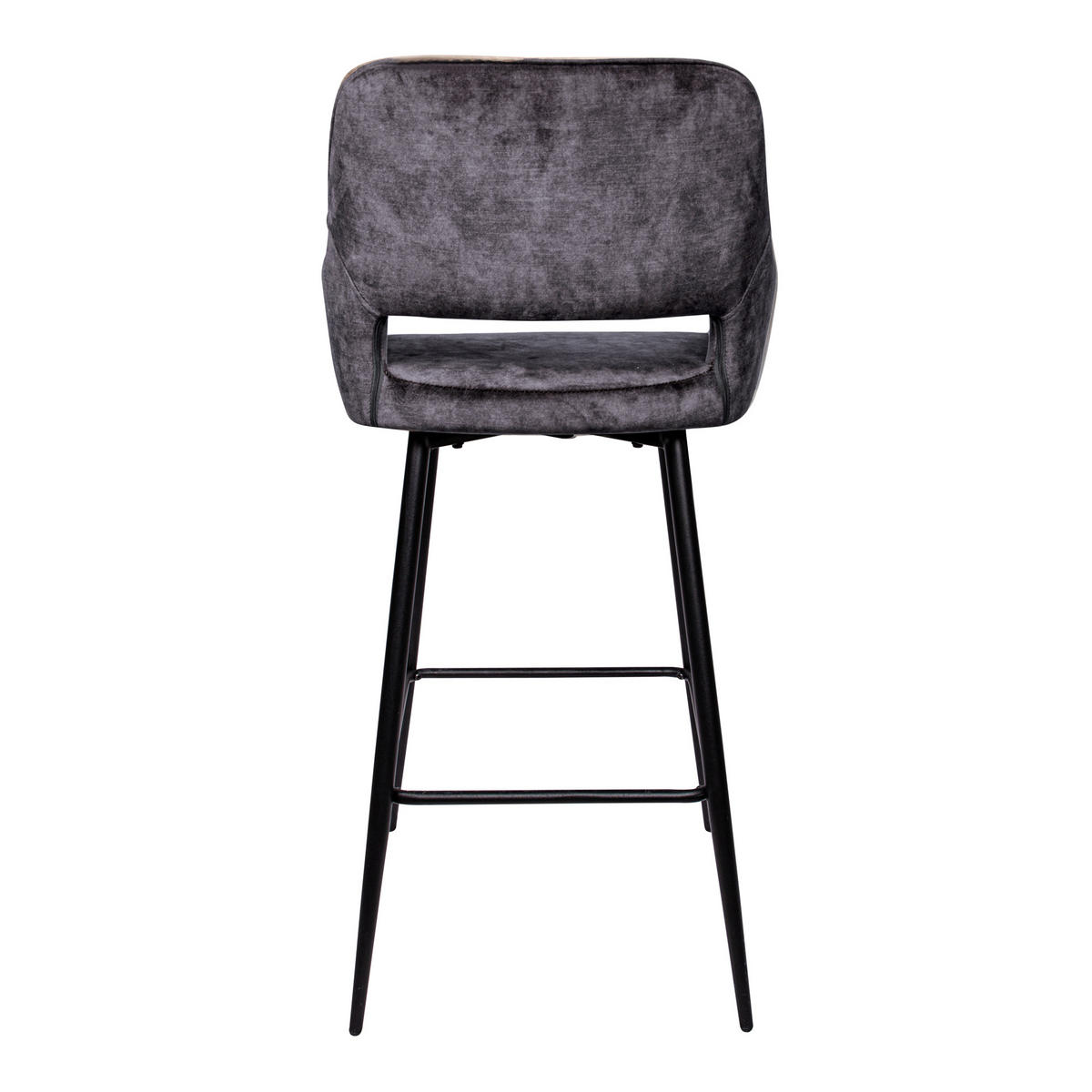 BARHOCKER Fallon Schwarz 61/53/105cm - Anthrazit, Textil (53/105/61cm) - PTMD Collection
