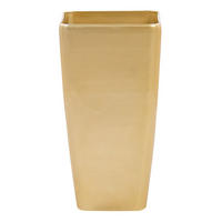 BLUMENTOPF gold rechteckig 30/30/57 cm Modi - Goldfarben, Stein (57cm) - Beliani