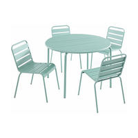 GARTENESSGRUPPE im Set - 4 -Sitzer - Stahl - mandelgrün - MIRMANDE - Grün, Metall - Vente-Unique