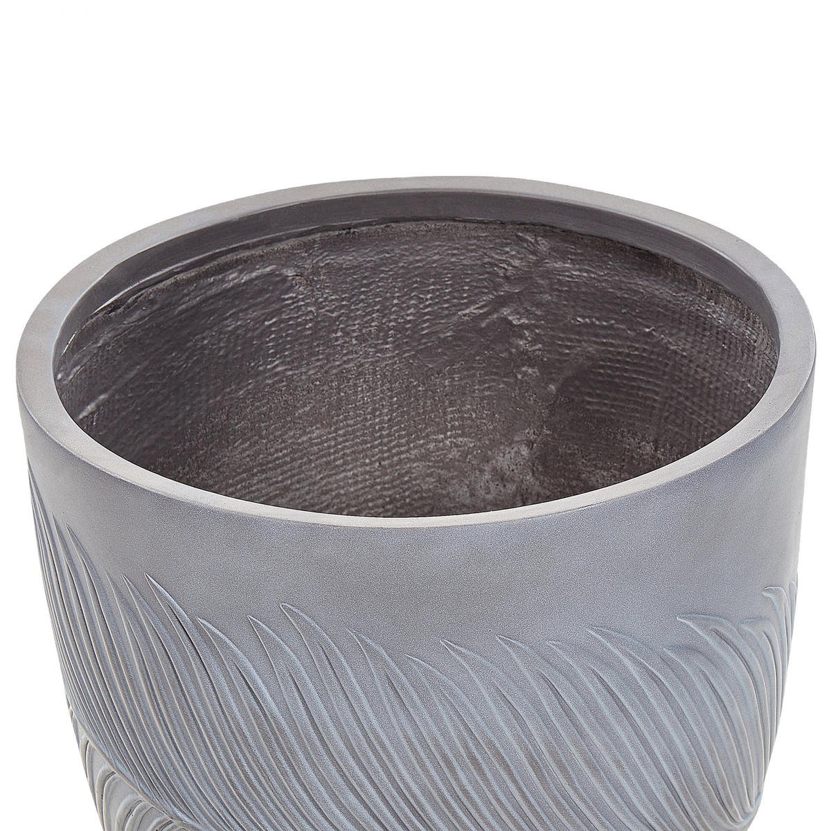 BLUMENTOPF grau rund 42/42/40 cm Ftero - Grau, Naturmaterialien (40cm) - Beliani