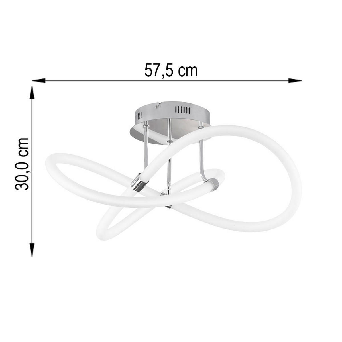 LED DECKENLEUCHTE MIRA Chrom Weiß - Weiß, Metall (57.5/57.5/30cm) - Wofi