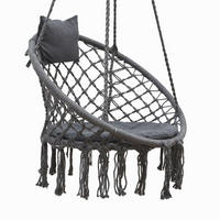 HÄNGESESSEL bis 120kg, 80/80/50cm, Grau - Grau, Naturmaterialien (60/50/80cm) - Amanka