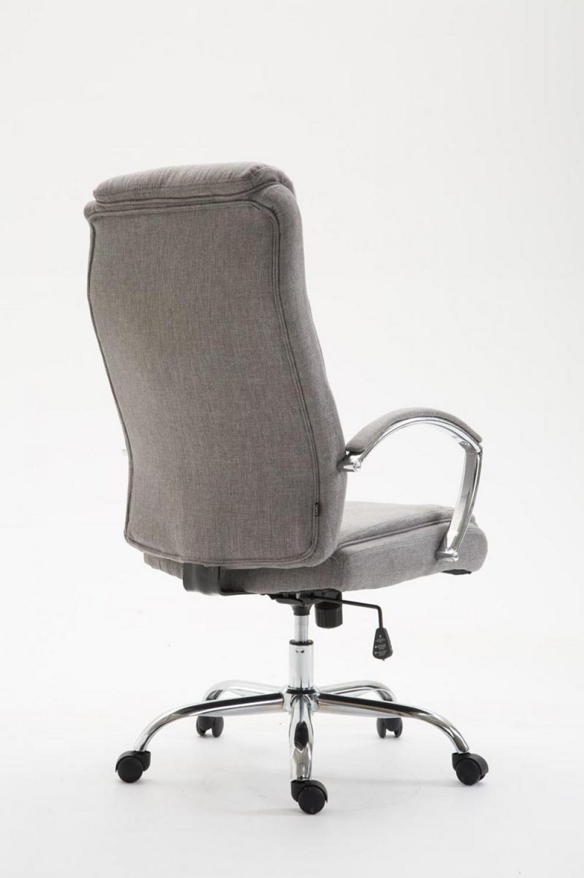 CHEFSESSEL Stoff grau - Chromfarben/Grau, Textil/Metall (65/115/73cm) - CLP