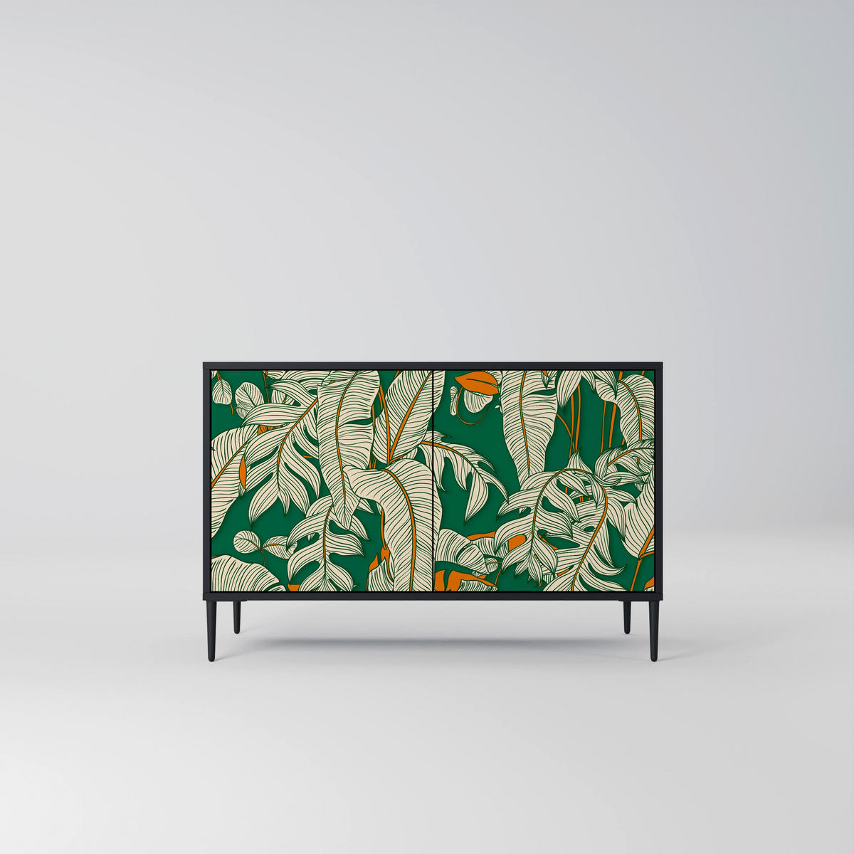 SIDEBOARD VERDANT PLEASURES, Eicheneffekt, 111x42x77,5 cm, 2 Türen - Eichefarben/Buchefarben, Holzwerkstoff/Buchenholz (111/77.5/42cm) - SpaceRebels