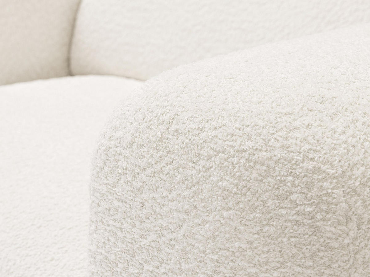 SESSEL - Bouclé-Stoff - Weiß - POGNI - Weiß, Textil (130/67/97cm) - Vente-Unique