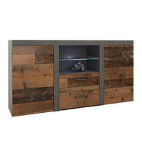 SIDEBOARD RITMO 156/82/40 cm mit 2 Schubladen 2 Türen Hellgrau - Hellgrau/Braun, Holzwerkstoff (156/82/40cm) - MASSENO
