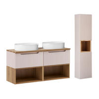 BADMÖBEL 120.4cm Riva 2er-Set Kaschmir - Beige, Holzwerkstoff (120.4/60/40cm) - Petits-meubles