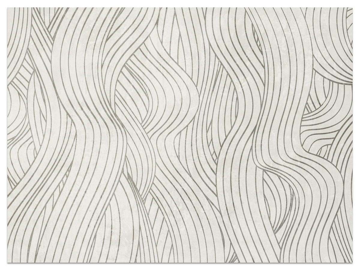 FOTOTAPETE für Schlafzimmer Abstraktion Wellenmuster 400x280 - Beige/Grau, Papier (400/280cm) - Muralo