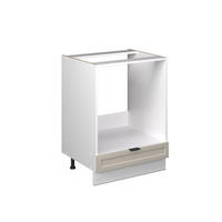 HERDUMBAUSCHRANK Fame-Line GrauBeige 60 cm ohne AP - Weiß/Grau, Holzwerkstoff (60/82/51.6cm) - Vicco