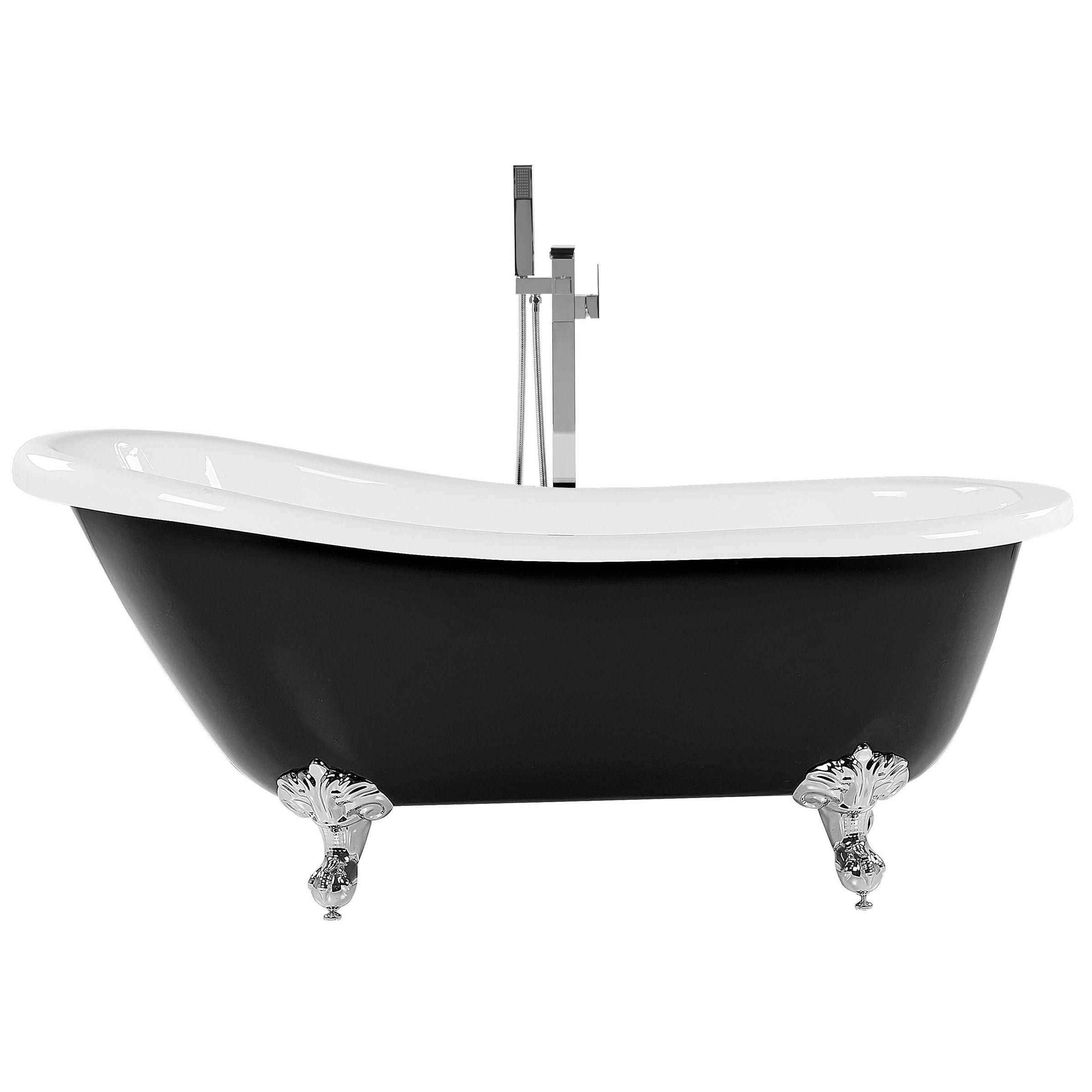 BADEWANNE FREISTEHEND 76x170x76 cm schwarz Cayman - Schwarz, Kunststoff (76/78/170cm) - Beliani
