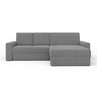 ECKSOFA TOCO XL 275/170 cm in Boucle Dunkelgrau rechts - Creme, Holz/Holzwerkstoff (275/170cm) - Deine Möbel 24
