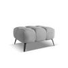 POUF Chenille Stoff Grau - Hellgrau/Schwarz, Textil/Metall (78/41/60cm) - Makamii