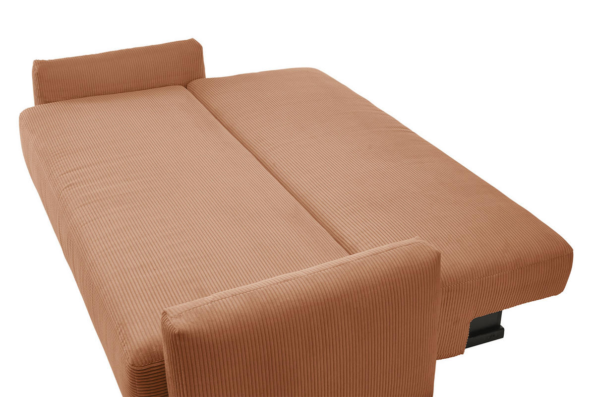 SCHLAFSOFA NEO Braun Cord - Dunkelbraun/Schwarz, Kunststoff/Textil (233/75/108cm) - KAWOLA