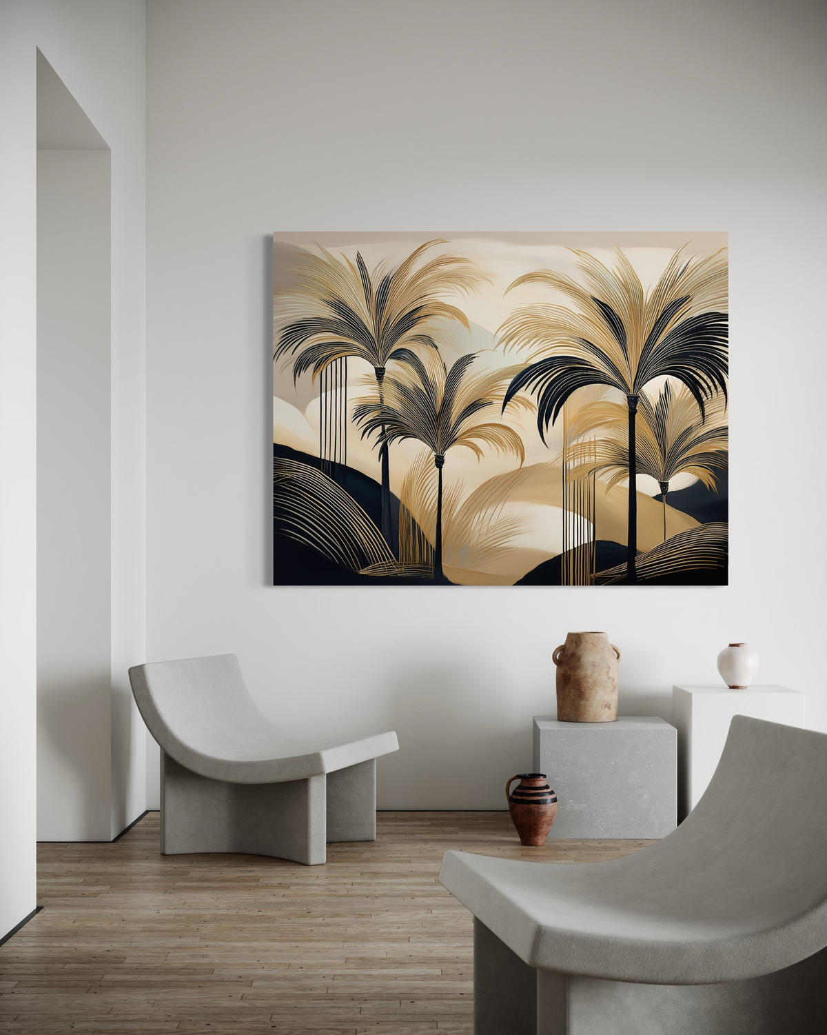 WANDBILD palmen dschungel natur - Beige, Textil (60/40cm) - Feeby