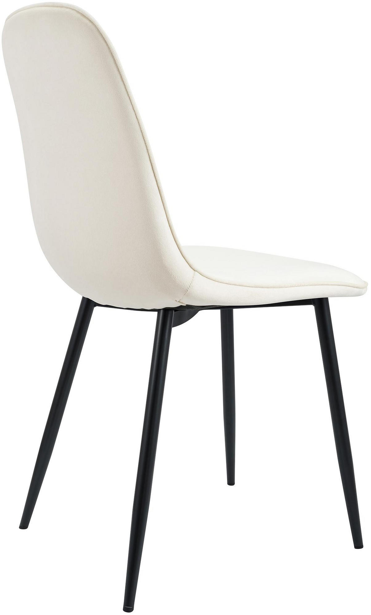 ESSZIMMERSTUHL 4er Set Samt Creme - Creme/Schwarz, Textil/Metall (45/88/54cm) - CLP