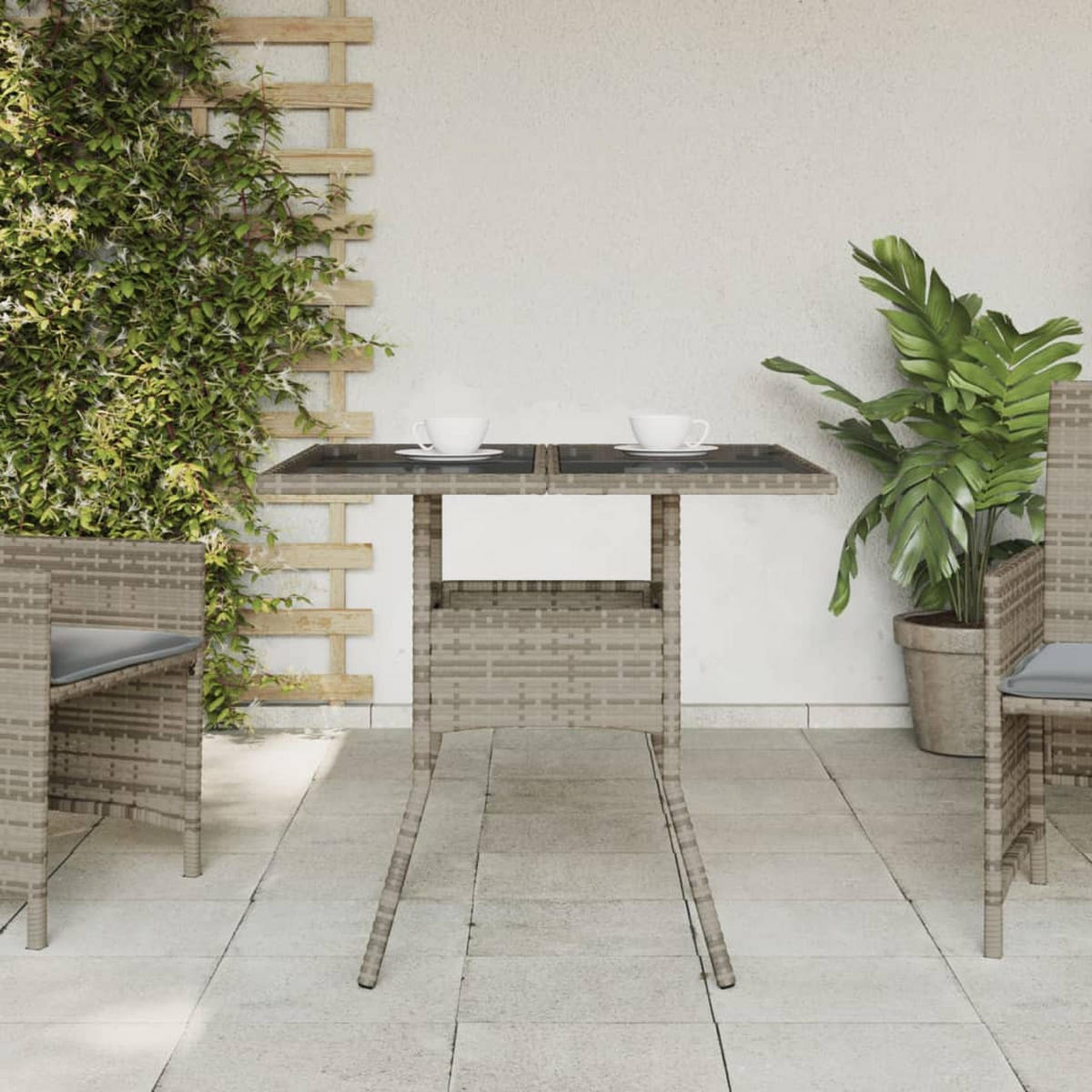 GARTENTISCH Tischwald 80/75/80 cm - Grau, Naturmaterialien (80/80/75cm) - ZMH