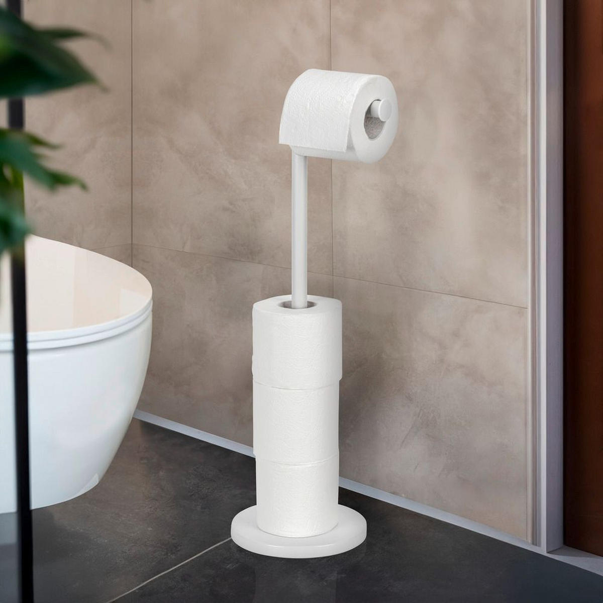 TOILETTENPAPIERHALTER in 1 Weiß 18/26/54 cm - Weiß, Metall (26/54/18cm) - Wenko