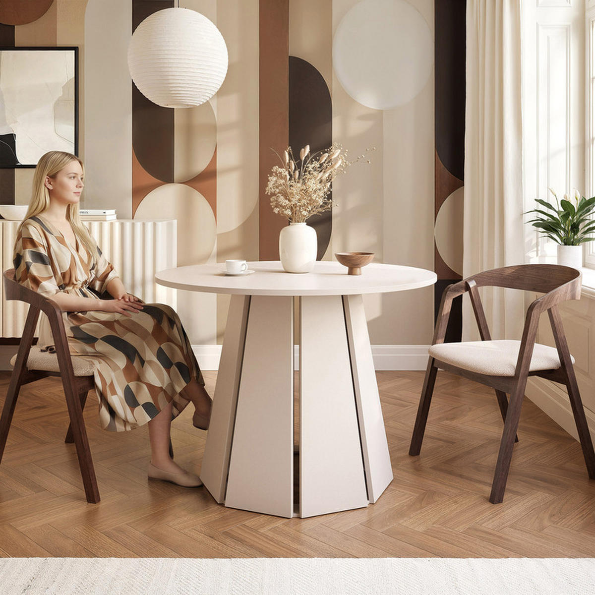 ESSTISCH VERDA 100/76 cm Kaschmir - Kaschmir, Holzwerkstoff (100/100/76cm) - Idohome