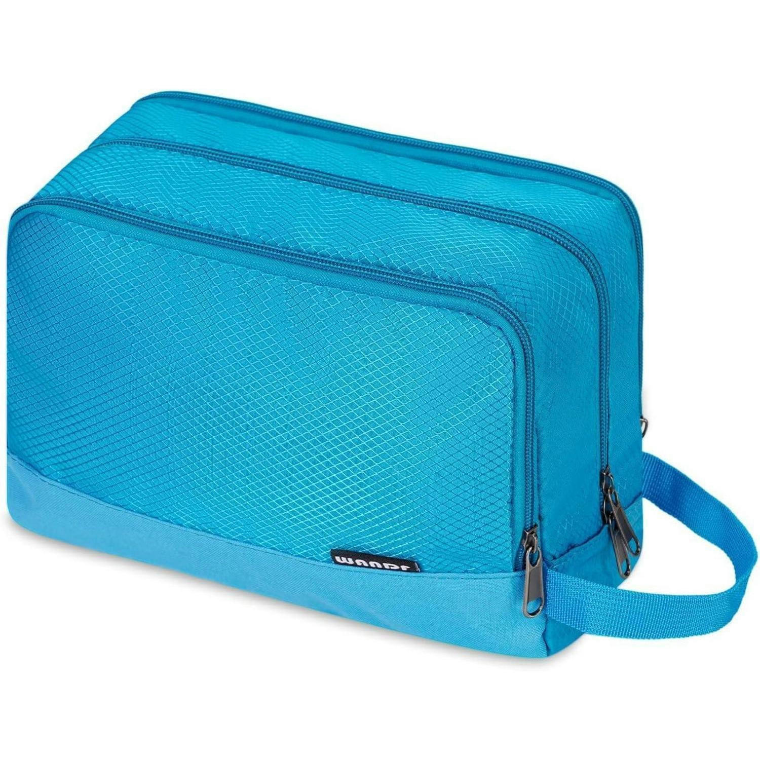 KULTURBEUTEL für Herren und Damen, Reise Kosmetiktasche - Türkis, Textil (5/2/5cm)