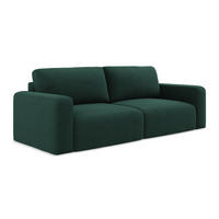 3-SITZER SOFA mit Schlaffunktion Strukturstoff Stoff Grün - Dunkelgrün/Schwarz, Kunststoff/Textil (244/79/102cm) - Makamii