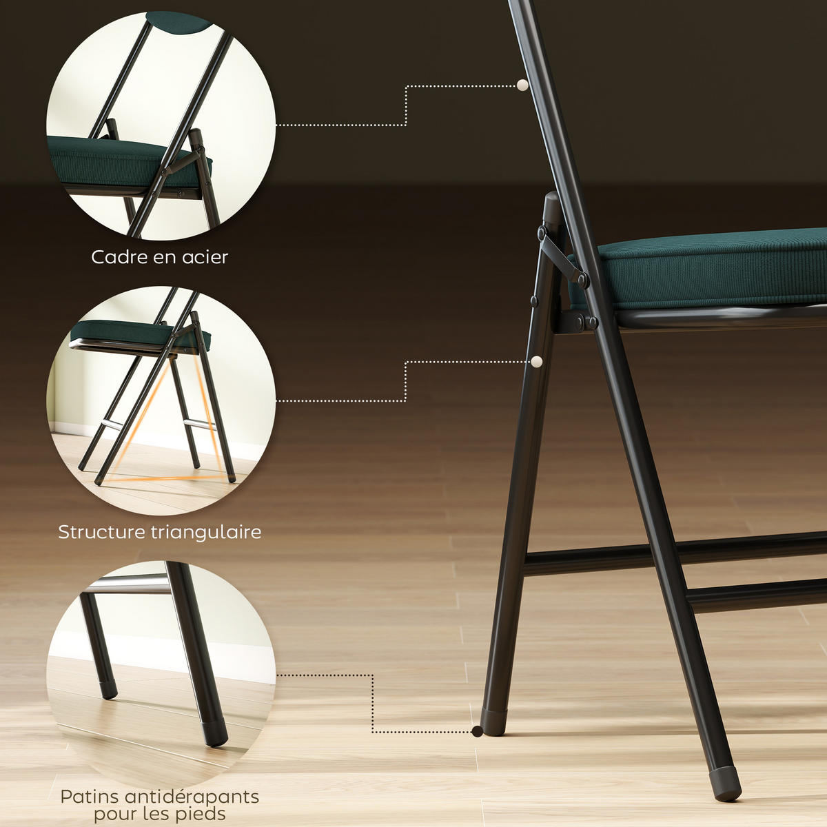 KLAPPSESSEL Blau 4 Stück - Blau, Naturmaterialien (45/82/48.5cm) - GiPP