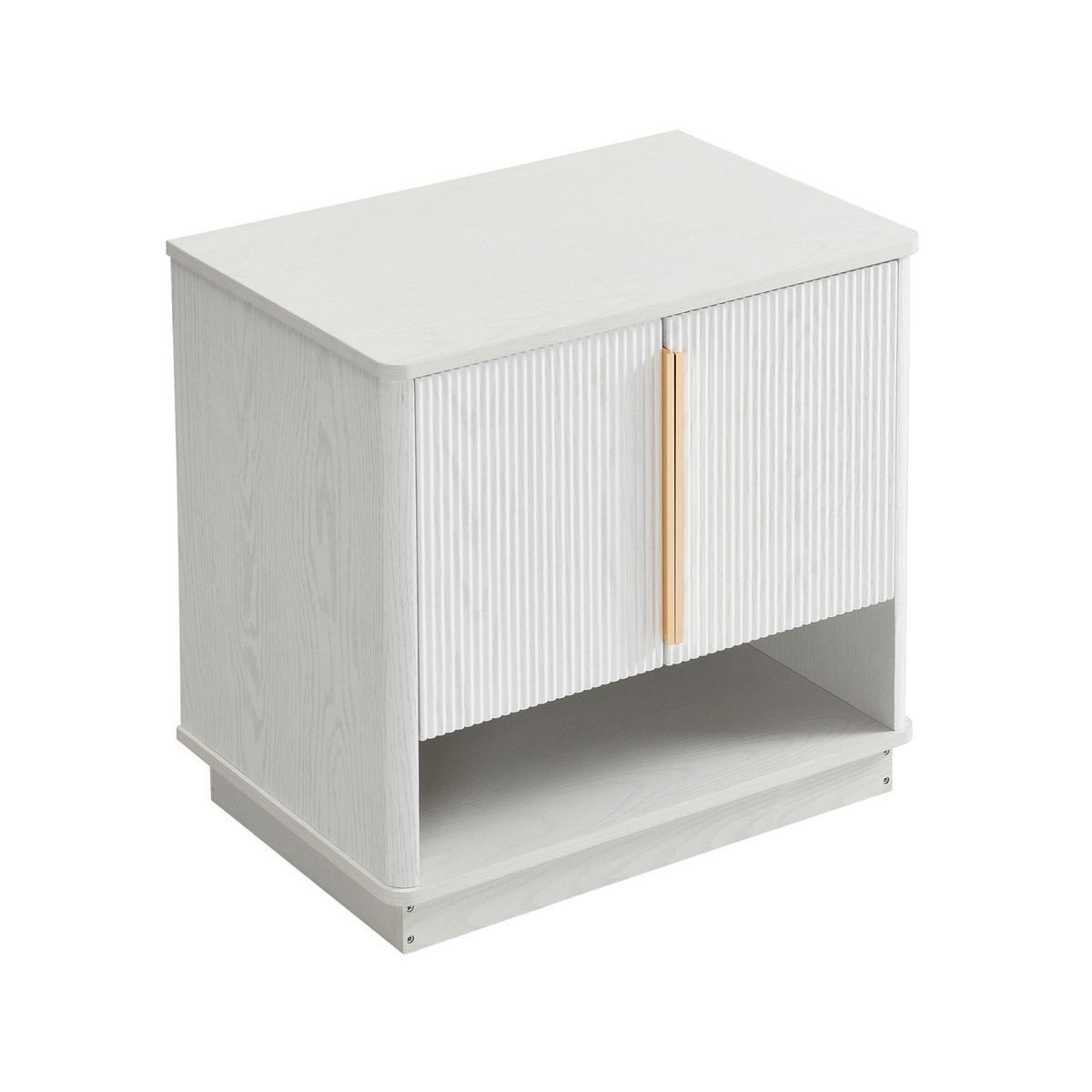 SCHUHSCHRANK 60/40/61 cm mit 2 Türen, offenem Fach und verstellbaren Einlegeböden aus MDF, Weiß in Holzoptik - Weiß, Holzwerkstoff (60/61/40cm) - Redom