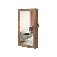 SCHMUCKSCHRANK WANDSPIEGEL HÄNGEND - Braun, Holzwerkstoff (10/37cm) - Hansiro
