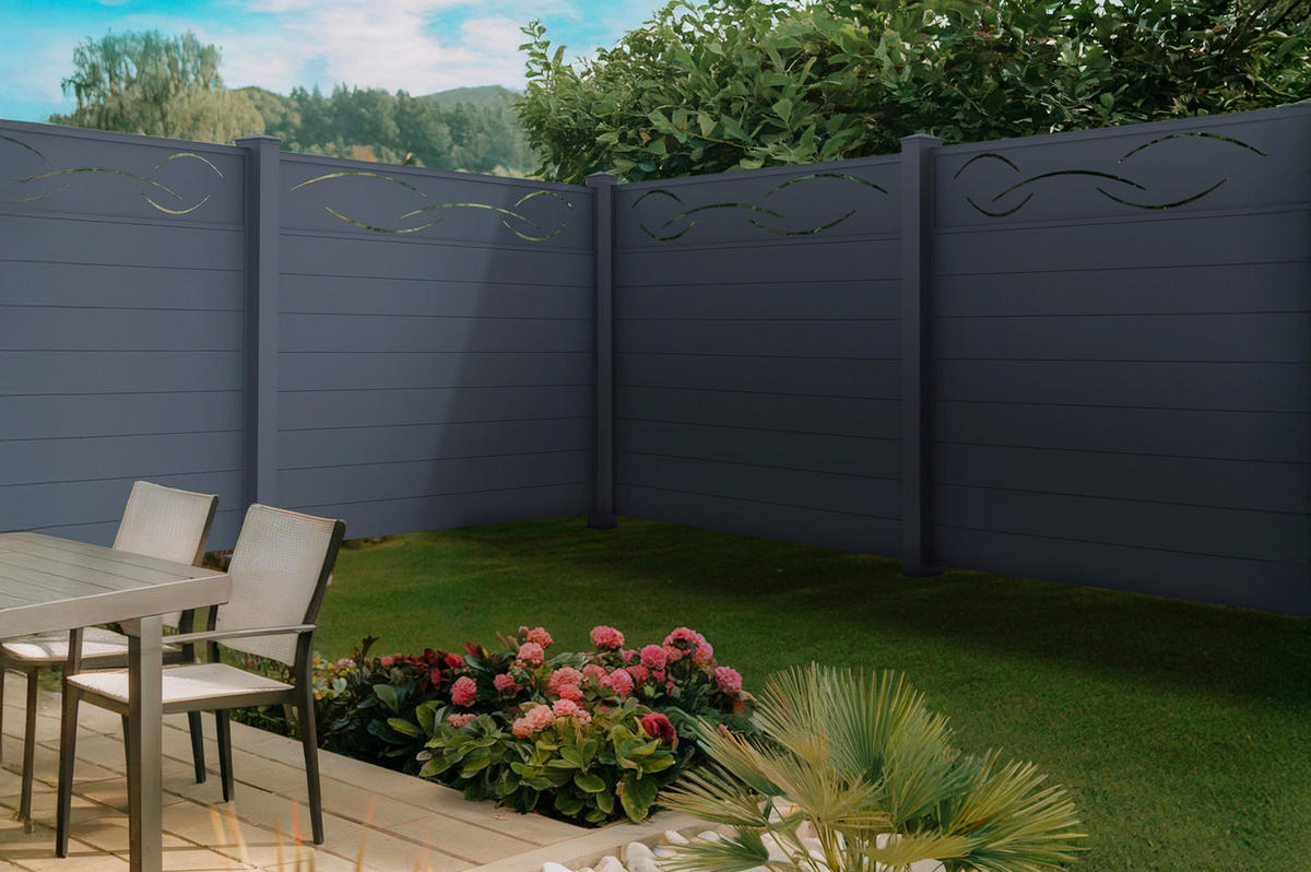 SICHTSCHUTZZAUN 5er-Set Life grau 1,9m H.170cm aluminium - Grau, Metall (945/166cm) - Casanoov
