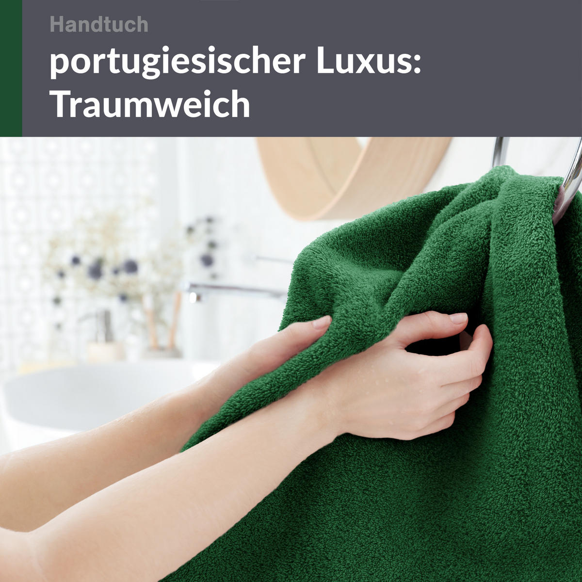 HANDTUCH 50x100 cm London Tannen Grün 4er Set - Waldgrün, Textil (50/100cm) - Lashuma