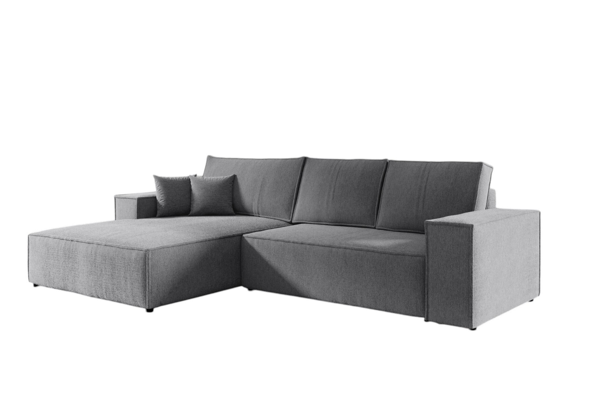 ECKSOFA Levio - Grau, Holzwerkstoff/Textil (294/185cm) - Fun Möbel