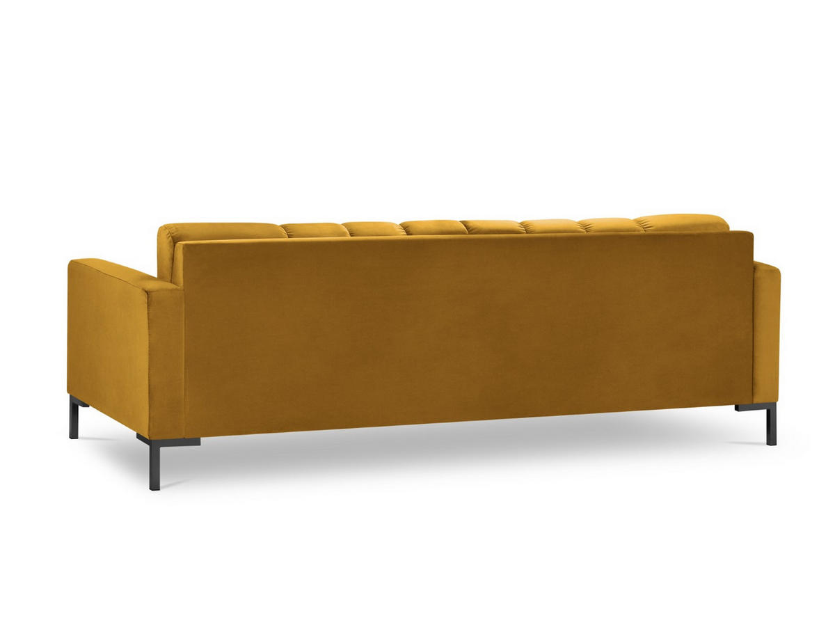 SOFA Mamaia aus Samt gelb 4 Sitzplätze - Gelb, Textil (92/75/217cm) - Micadoni