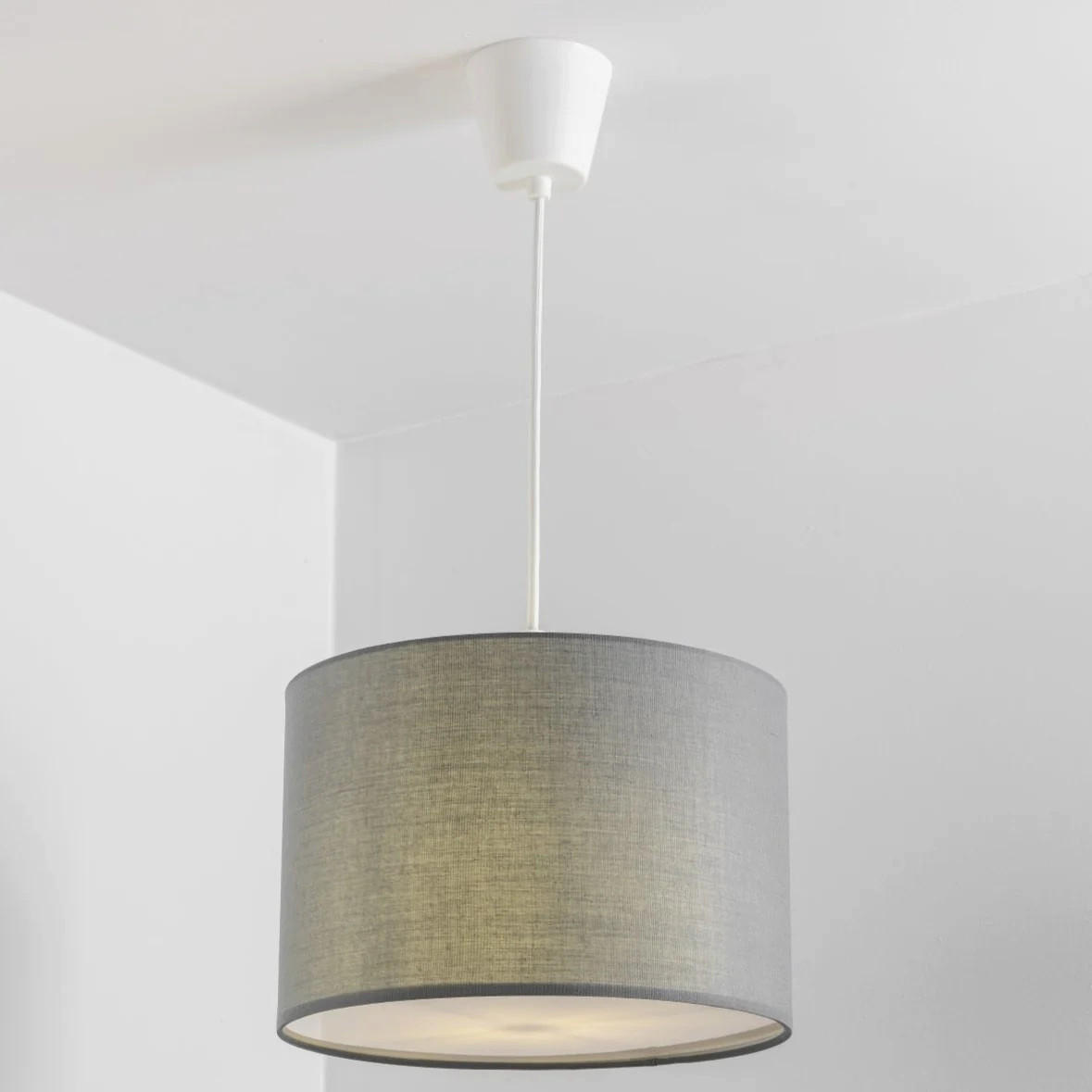 DECKENLAMPENSCHIRM LUCIA Grauer Stoff mit mattiertem Diffusor - Grau, Textil (30/30/20cm) - CGC Europe