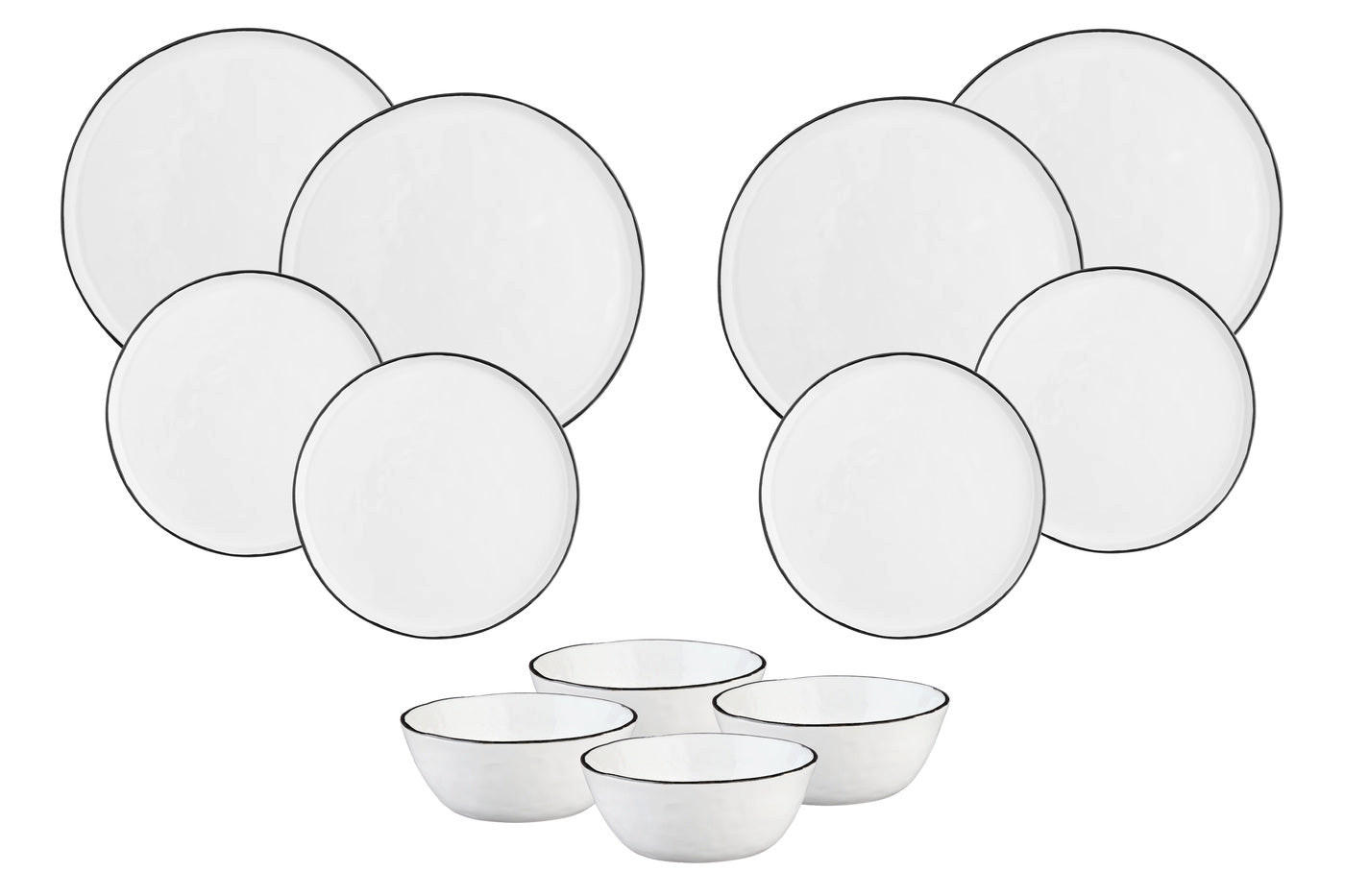 SERVICE Die Essentials Pure - 12er-Set - Schneeweiß - Weiß, Keramik (1/1/1cm) - Björn