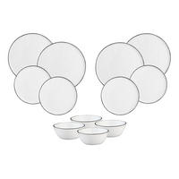 SERVICE Die Essentials Pure - 12er-Set - Schneeweiß - Weiß, Keramik (1/1/1cm) - Björn