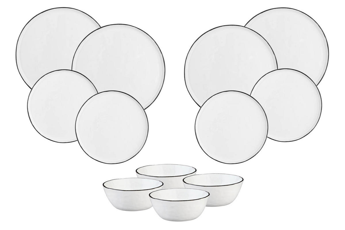 SERVICE Die Essentials Pure - 12er-Set - Schneeweiß - Weiß, Keramik (1/1/1cm) - Björn