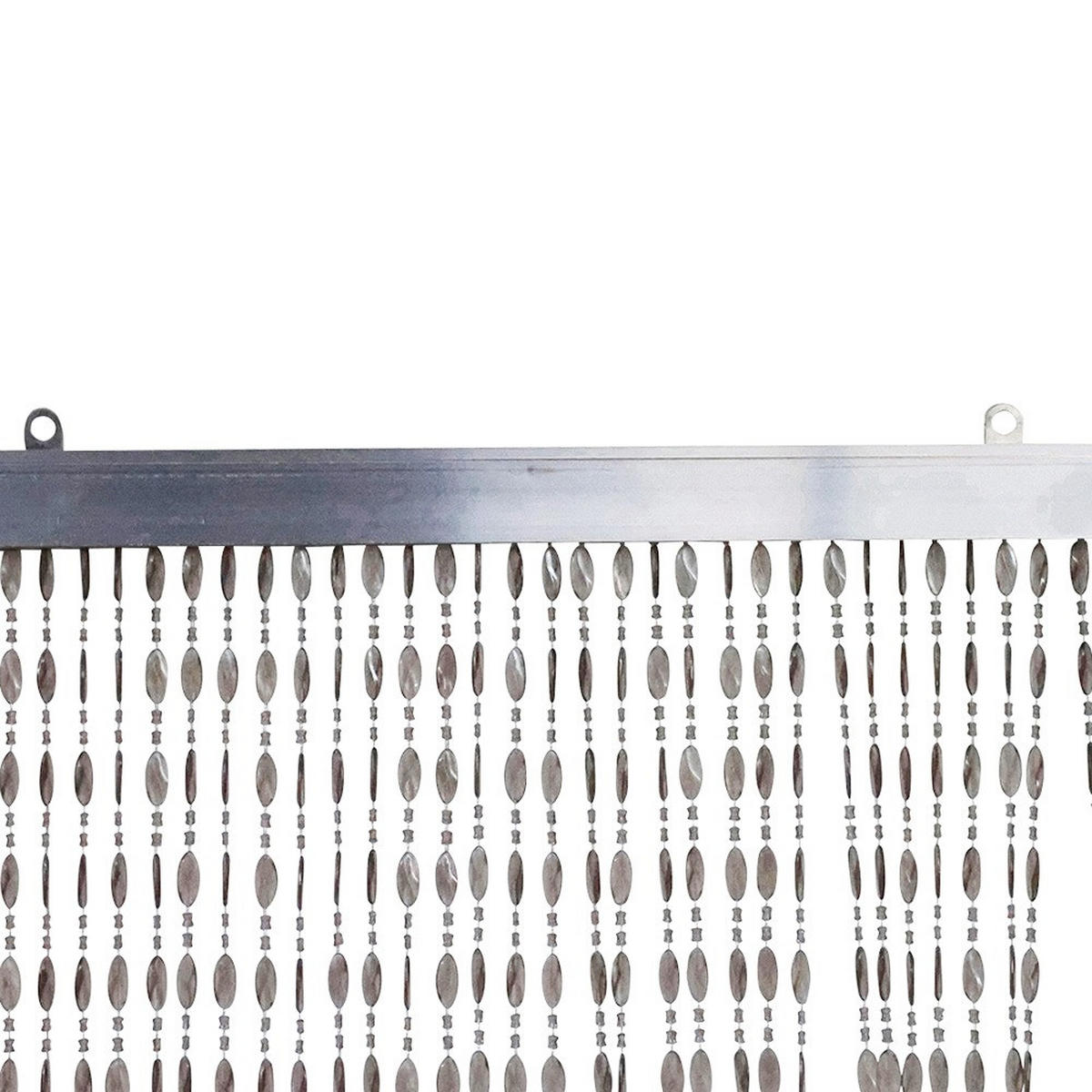 PERLENVORHANG - Noah - 90x220 cm - Grau / Transparent - Grau, Kunststoff (90/220cm) - IVOL