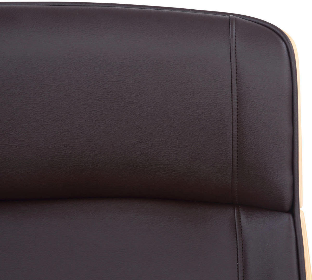 DREHSTUHL Lederlook natura/braun - Chromfarben/Eukalyptusholzfarben, Textil/Metall (58/110/66cm) - CLP