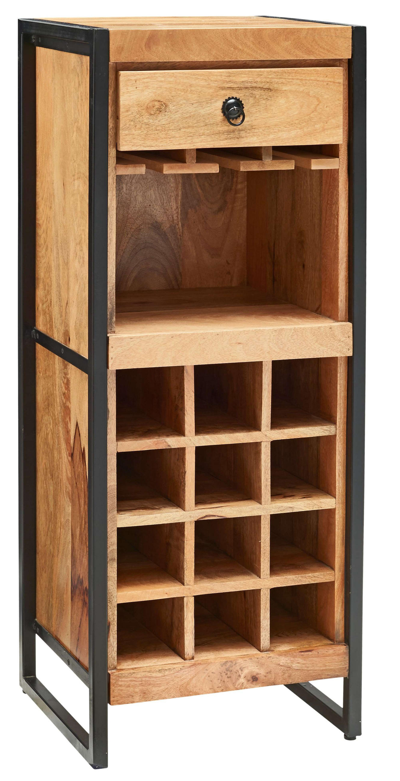 BARREGAL Fontana Mango 51 x 40 x120 cm - Schwarz/Braun, Holz (51/120/40cm) - Mr. Deko