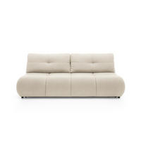 BETTSOFA CORSO Beige Bucle-Stoff mit Schlaffunktion - Beige, Holz (214/89/104cm) - MASSENO