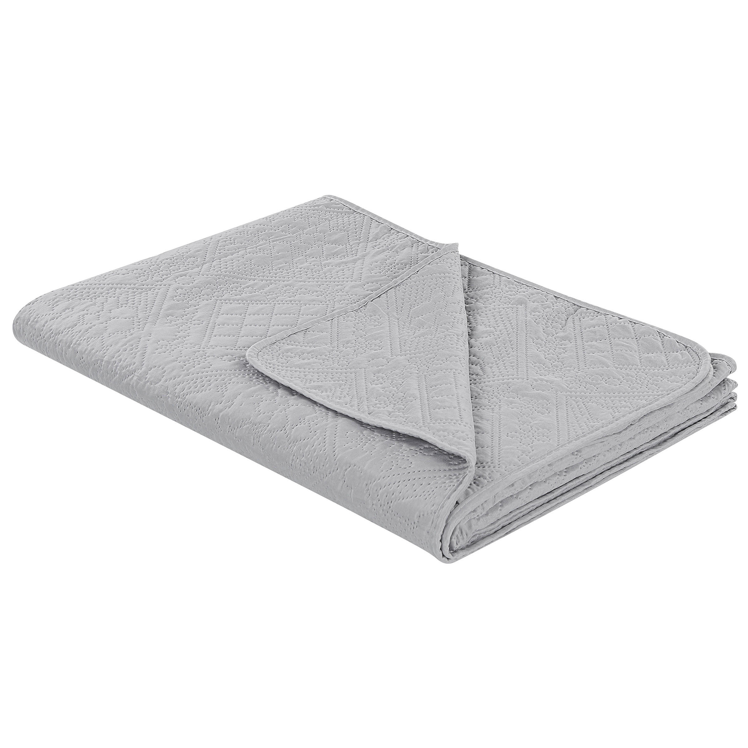 Beliani Tagesdecken Grau 160x220 cm