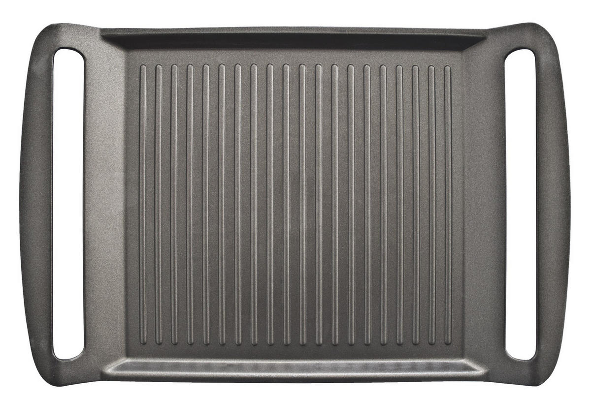 GRILLPLATTE Marra, Aluguss, Induktion, Antihaftbeschichtung, 26 x 23 cm - Schwarz, Metall (26/39/3cm) - KOPF
