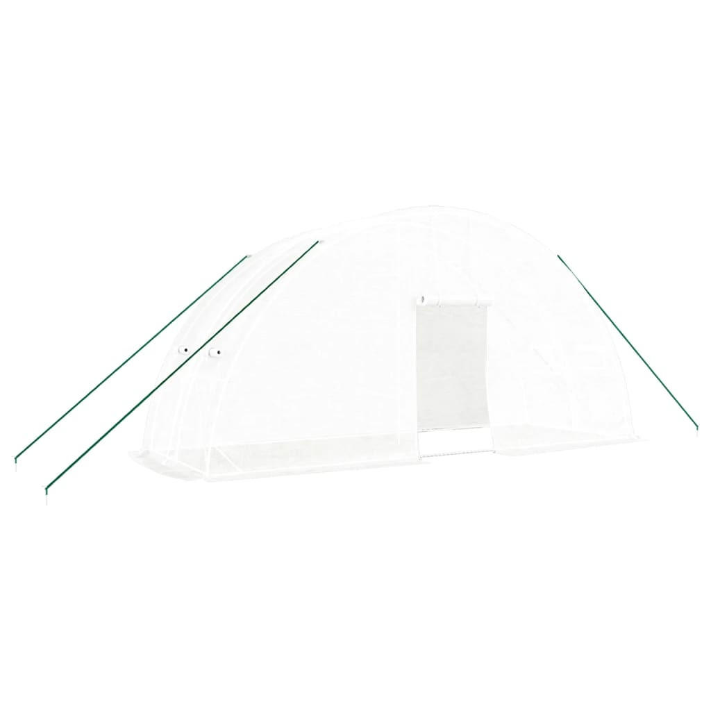 GEWÄCHSHAUS mit Stahlrahmen Weiß 12 m² 6x2x2,85 m - Weiß, Kunststoff (6/2.85/600cm)