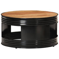 COUCHTISCH Schwarz 68x68x36 cm Akazie Massivholz - Schwarz, Holz (68/68/36cm) - furnicato