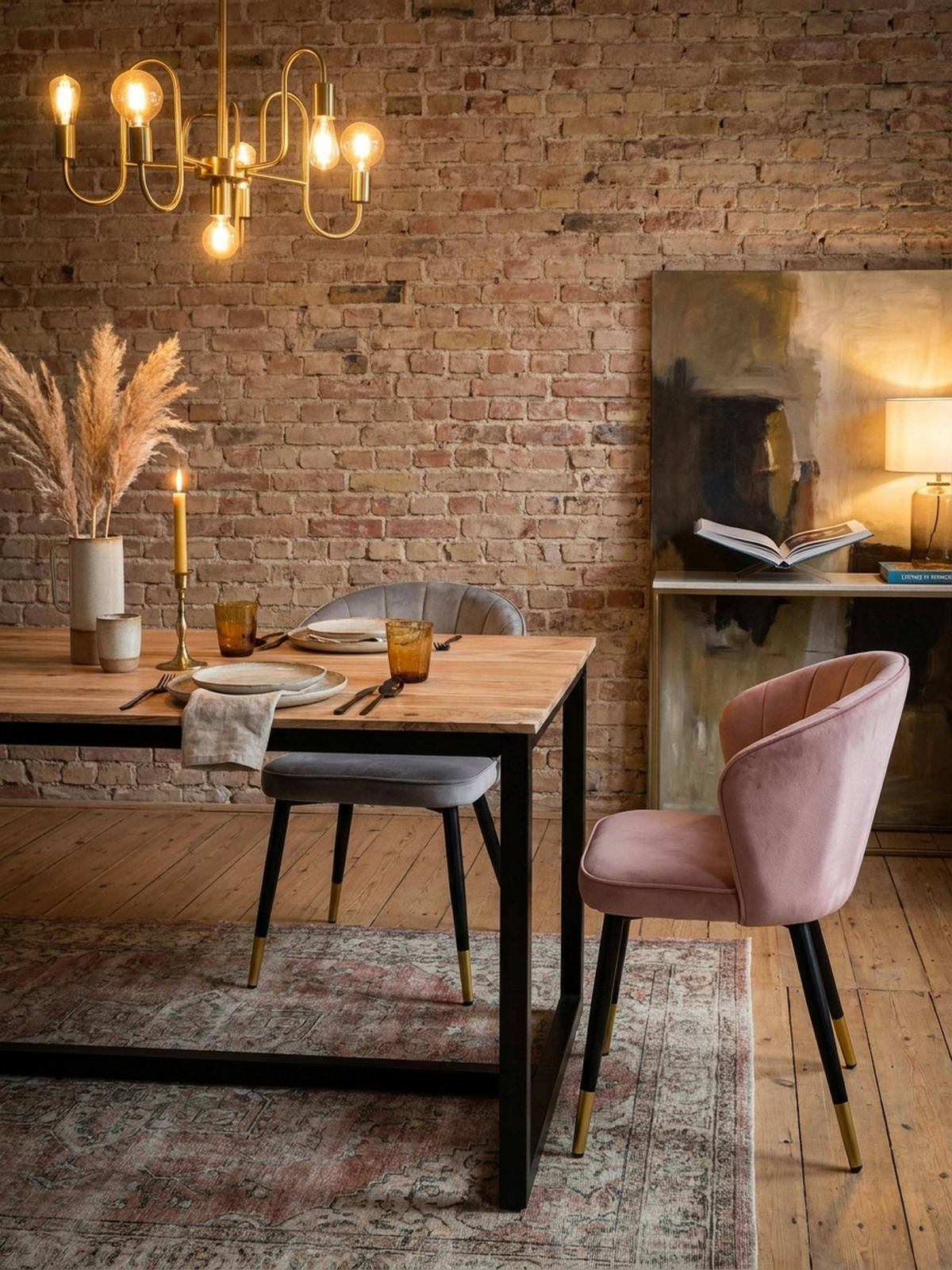 ESSTISCH Massivholz Metall Rechteckig Loft-Stil, Akazie 160x80x76 cm - Schwarz/Akaziefarben, Holz/Metall (80/160/76cm) - KADIMA DESIGN