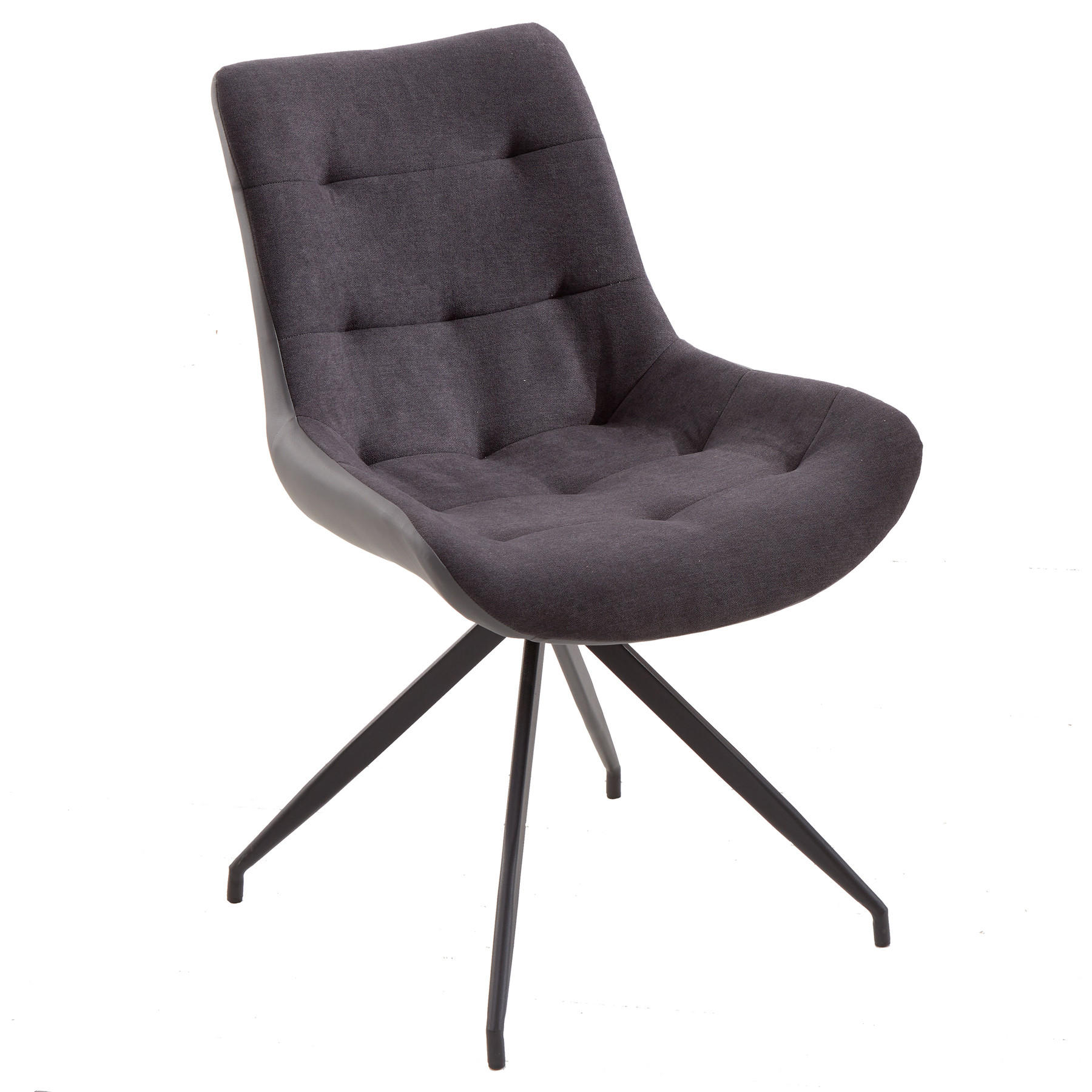 STUHL DIVANI Microfaser Dunkelgrau 85 cm - Dunkelgrau/Schwarz, Kunststoff/Textil (57/86/61cm) - riess-ambiente