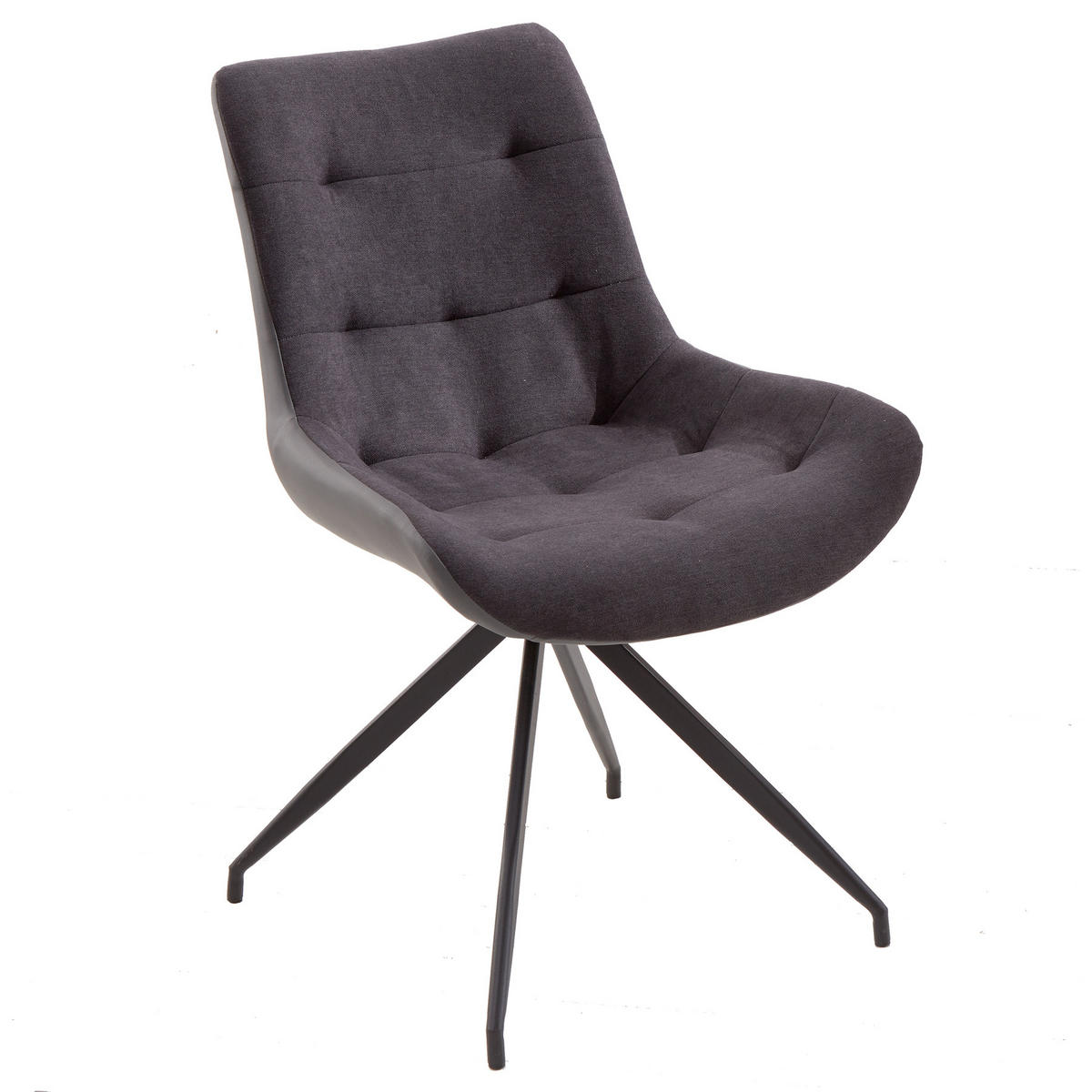 STUHL DIVANI Microfaser Dunkelgrau 85 cm - Dunkelgrau/Schwarz, Kunststoff/Textil (57/86/61cm) - riess-ambiente