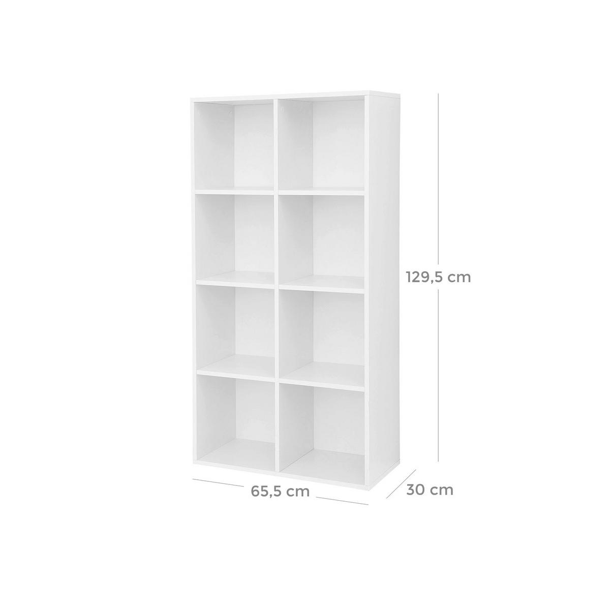BÜCHERREGAL AUFBEWAHRUNGSREGAL - Weiß, Holzwerkstoff (30/130/65.5cm) - Hansiro