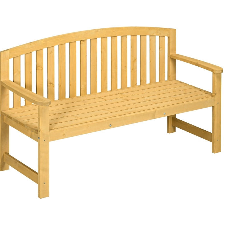ZÁHRADNÁ lavica 143/51/85 cm oranžová pre 2 osoby s ergonomickým operadlom z jedľového dreva - oranžová, kompozitné drevo (51/85/143cm) - OKWISH